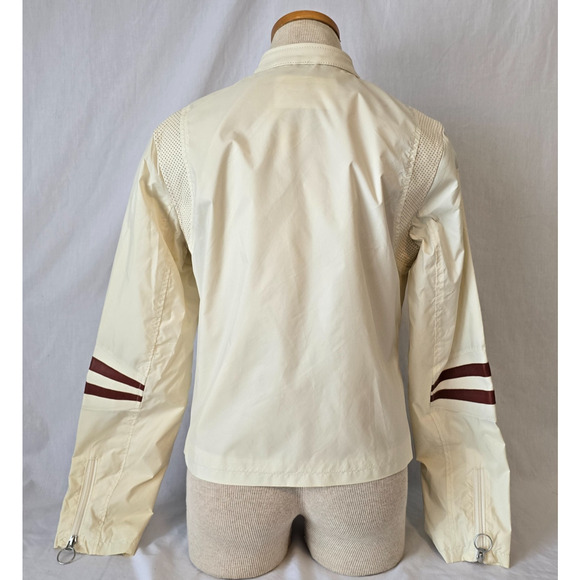 Wilson Leather & Nylon Maxima Racing Moto Jacket Women's M Cream Vintage Zip Up - Picture 2 of 16